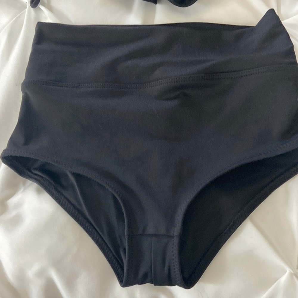 pink active swim bottom high waist shortie